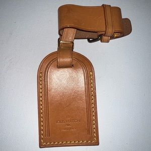 Authentic Louis Vuitton luggage tag and belt